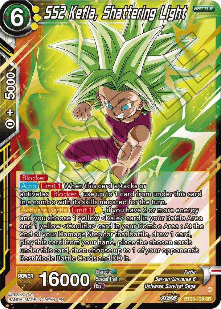 SS2 Kefla, Shattering Light Super Rare Perfect Combination BT23-128 NM