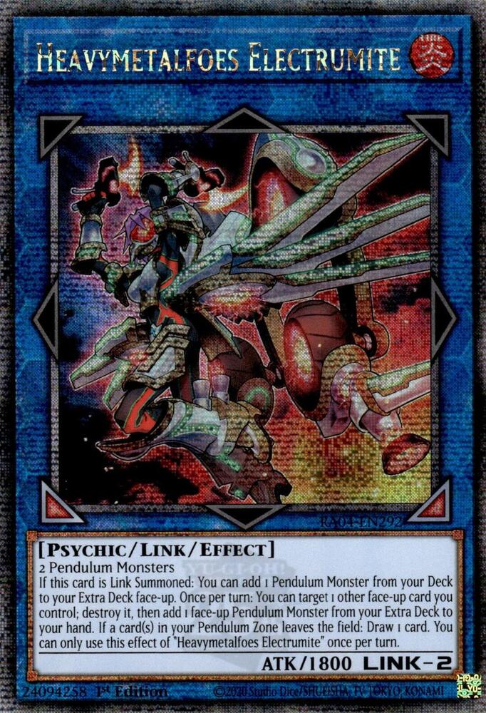 Heavymetalfoes Electrumite (Quarter Century Secret Rare) Quarter Century Secret Rare Quarter Century Stampede RA04-EN292 NM
