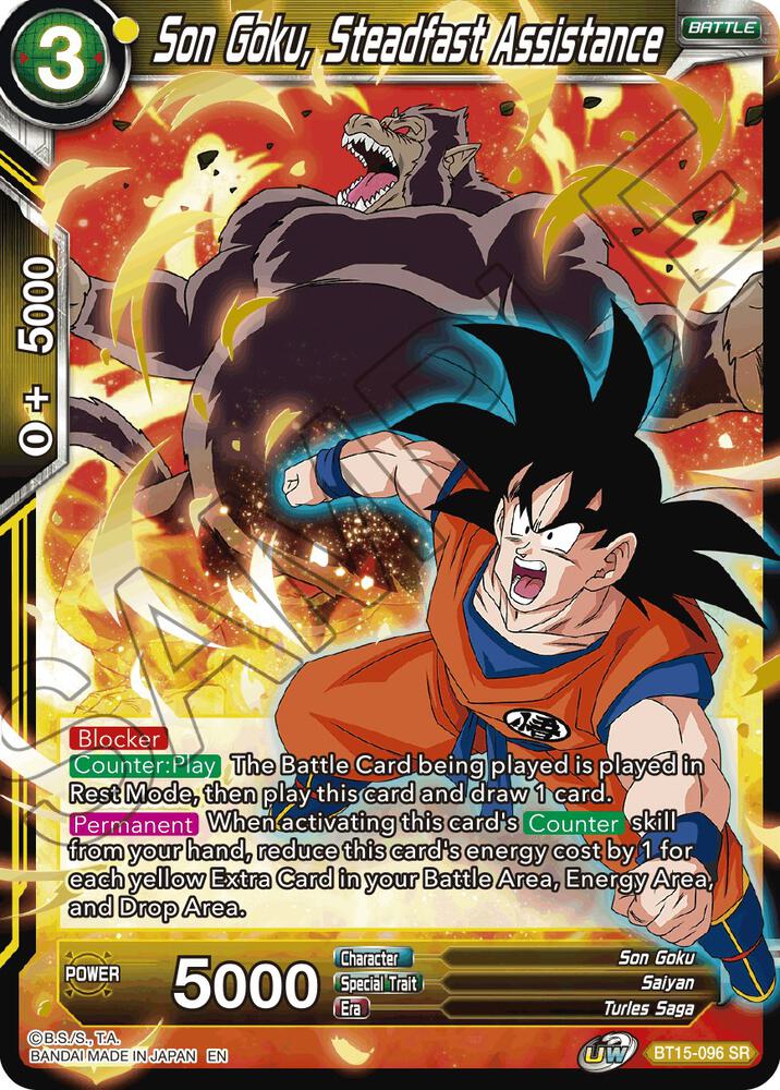 Son Goku, Steadfast Assistance Super Rare Saiyan Showdown BT15-096 NM