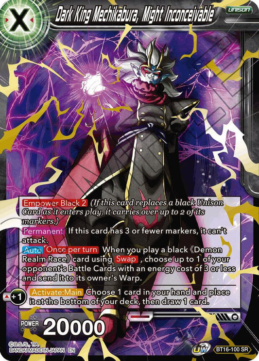 Dark King Mechikabura, Might Inconceivable Super Rare Realm of the Gods BT16-100 NM
