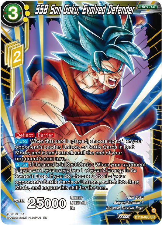 SSB Son Goku, Evolved Defender Super Rare Dawn of the Z-Legends BT18-093 NM