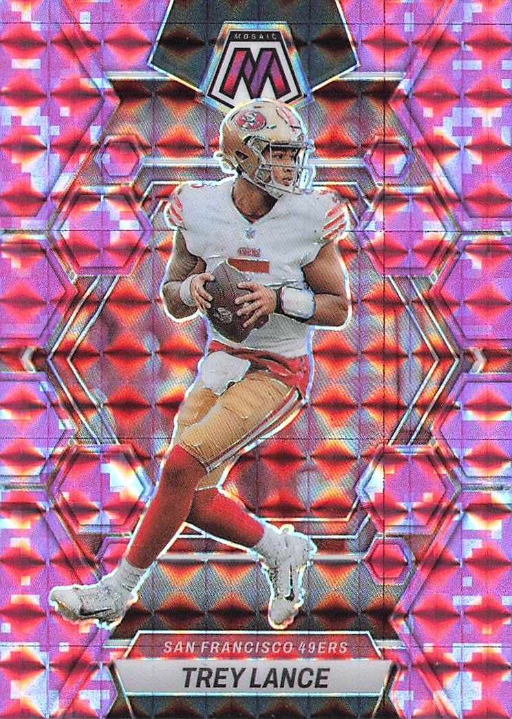 2023 Panini Mosaic #212 Trey Lance Camo Pink Mosaic