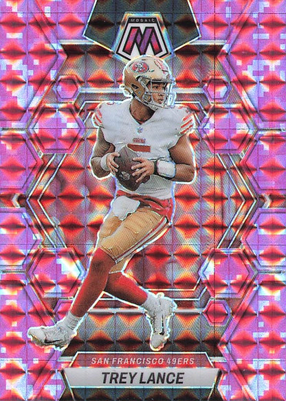 2023 Panini Mosaic #212 Trey Lance Camo Pink Mosaic