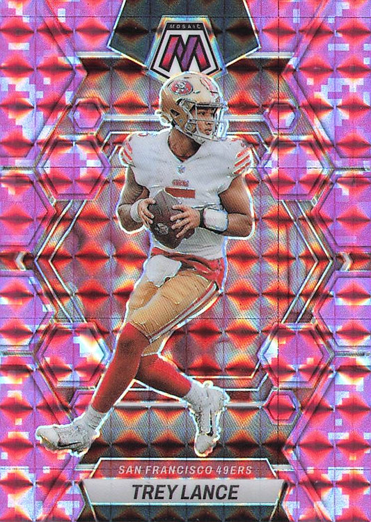 2023 Panini Mosaic #212 Trey Lance Camo Pink Mosaic