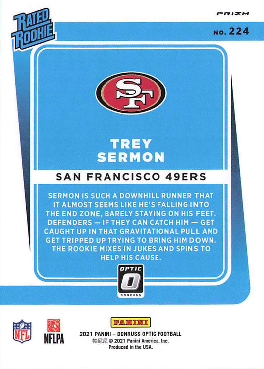 2021 Donruss Optic #224 Trey Sermon Green Velocity