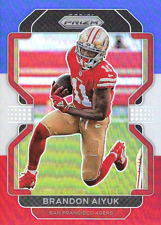 2021 Panini Prizm #52 Brandon Aiyuk Red White and Blue
