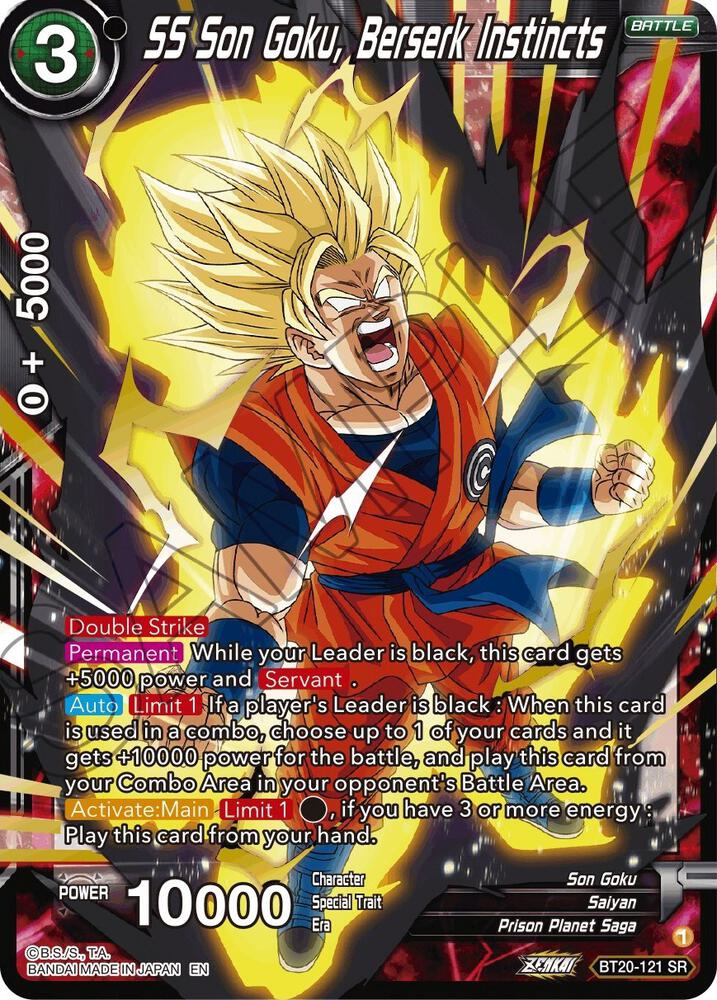 SS Son Goku, Berserk Instincts Super Rare Power Absorbed BT20-121 NM