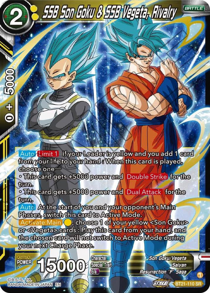 SSB Son Goku & SSB Vegeta, Rivalry Super Rare Wild Resurgence BT21-110 NM