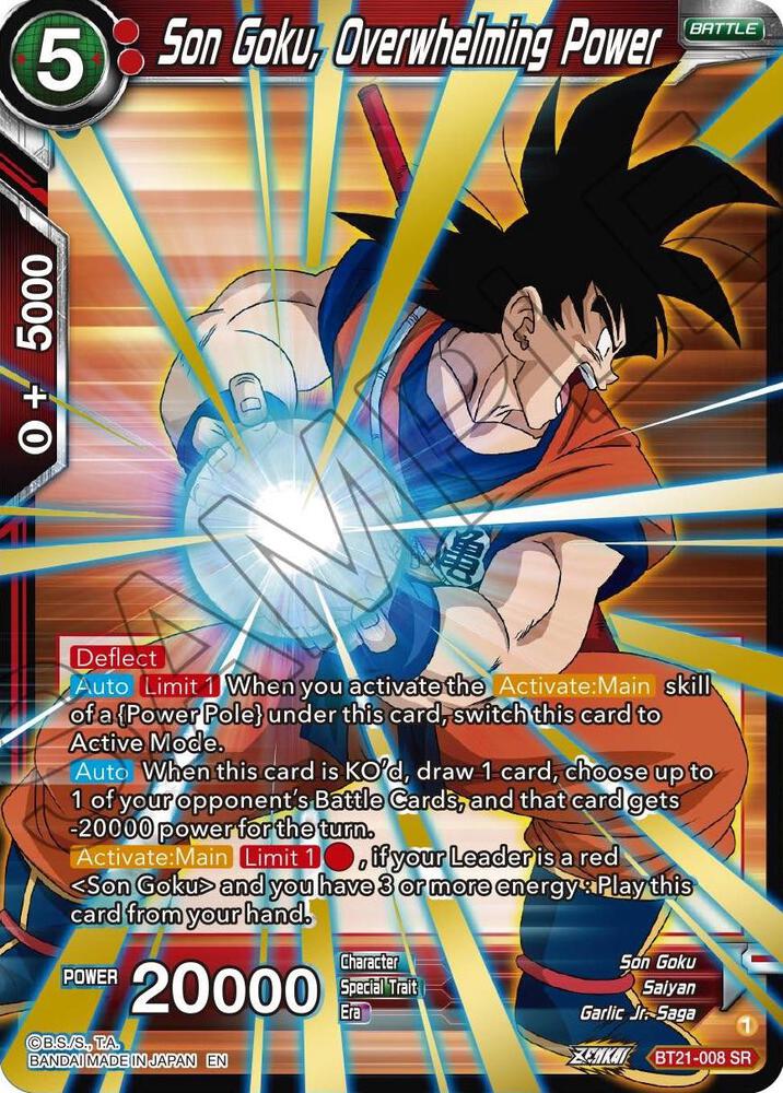 Son Goku, Overwhelming Power Super Rare Wild Resurgence BT21-008 NM