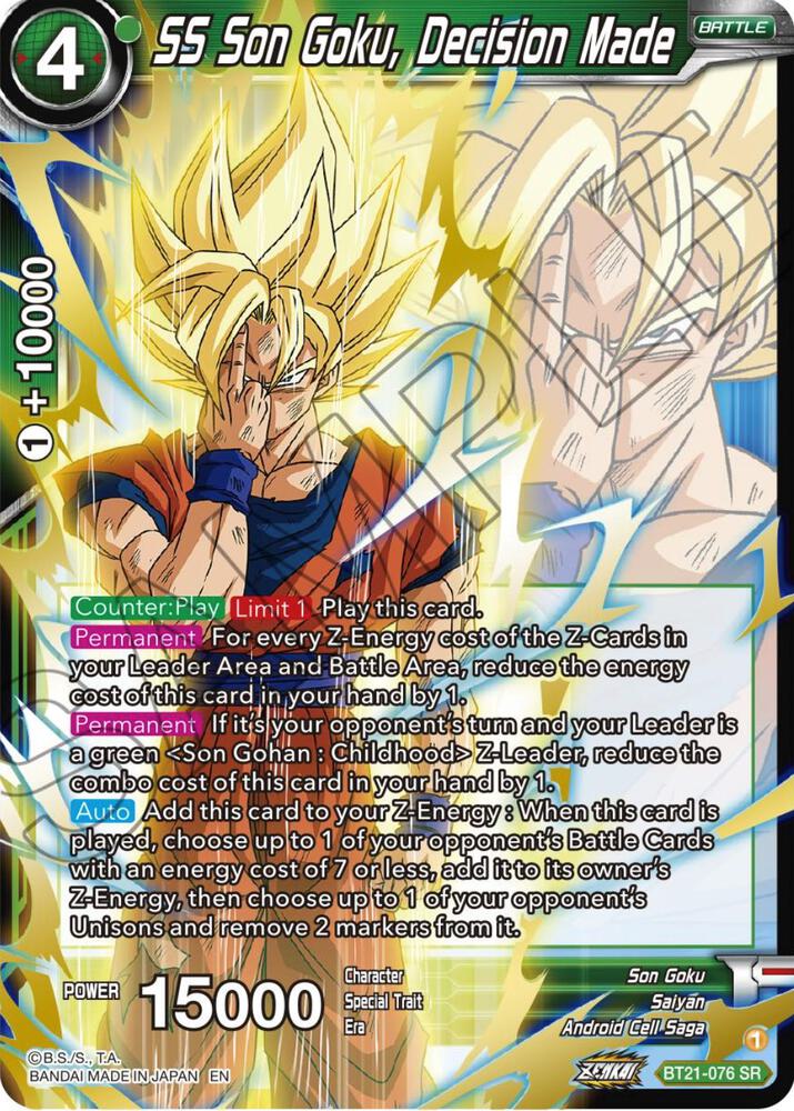SS Son Goku, Decision Made Super Rare Wild Resurgence BT21-076 NM
