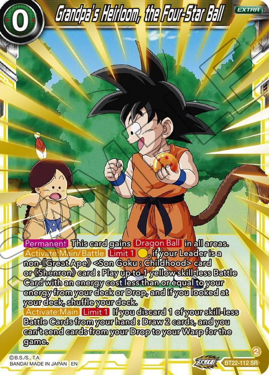 Grandpa's Heirloom, the Four-Star Ball Super Rare Critical Blow BT22-112 NM