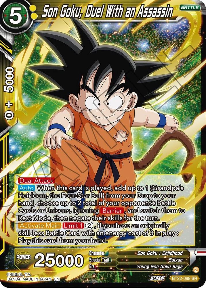 Son Goku, Duel With an Assassin Super Rare Critical Blow BT22-088 NM