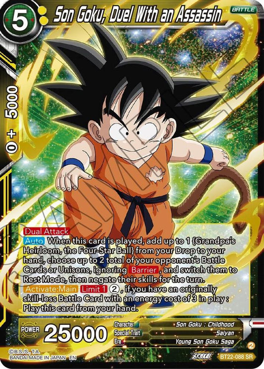 Son Goku, Duel With an Assassin Super Rare Critical Blow BT22-088 NM