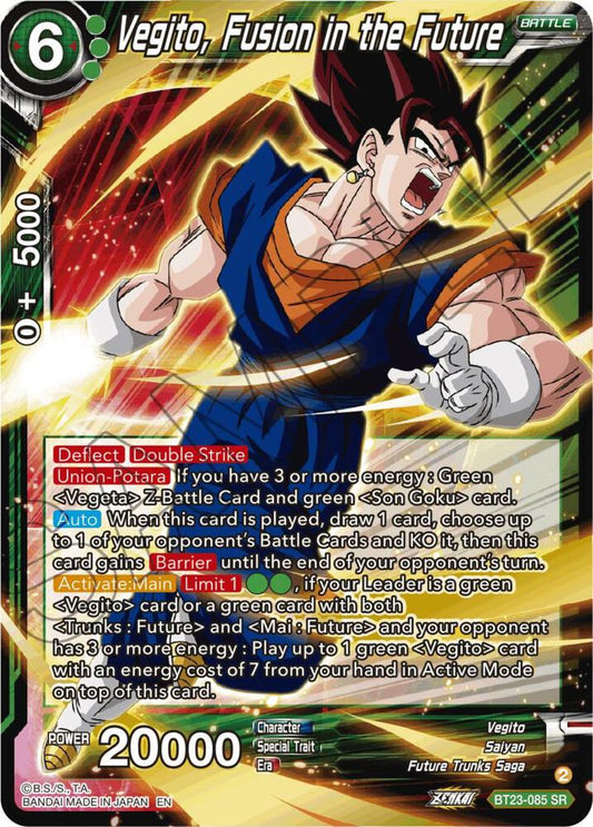 Vegito, Fusion in the Future Super Rare Perfect Combination BT23-085 NM