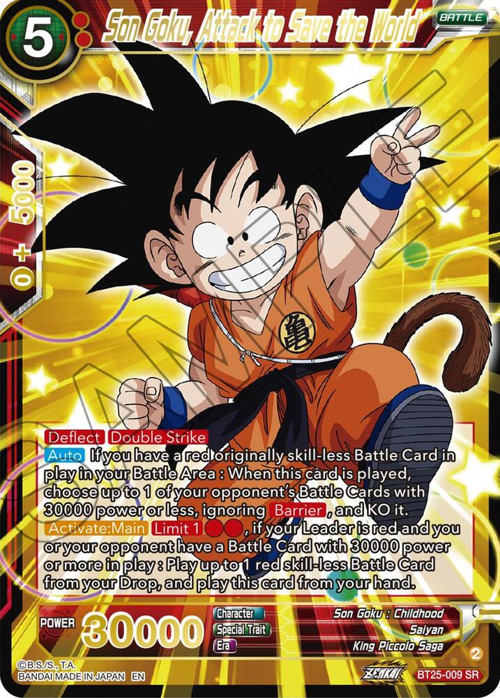 Son Goku, Attack to Save the World Super Rare Legend of the Dragon Balls BT25-009 NM