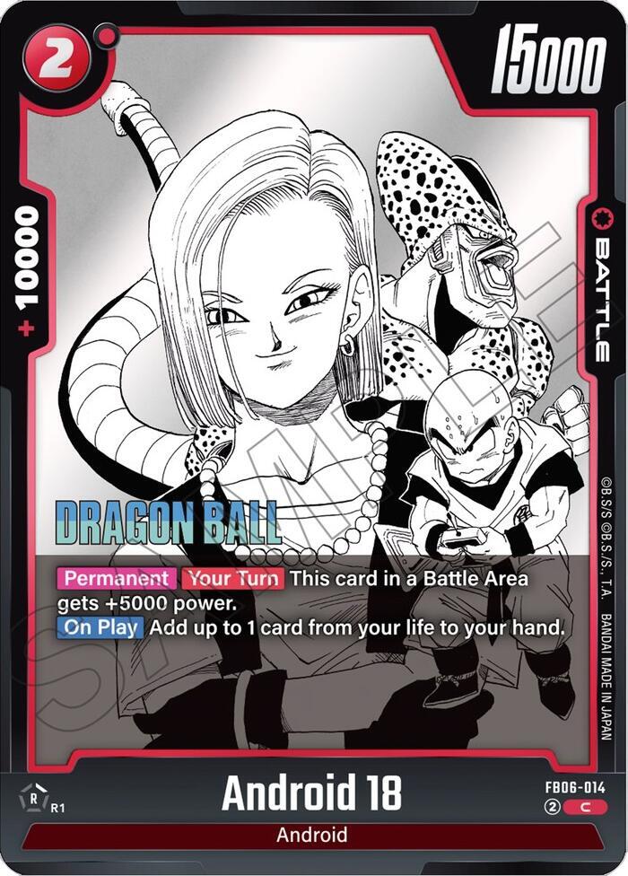 Android 18 - FB06-014 Common Manga Booster 01 FB06-014 NM