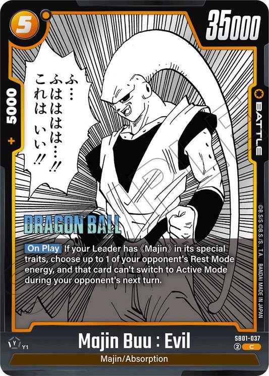 Majin Buu: Evil - SB01-037 Common Manga Booster 01 SB01-037 NM