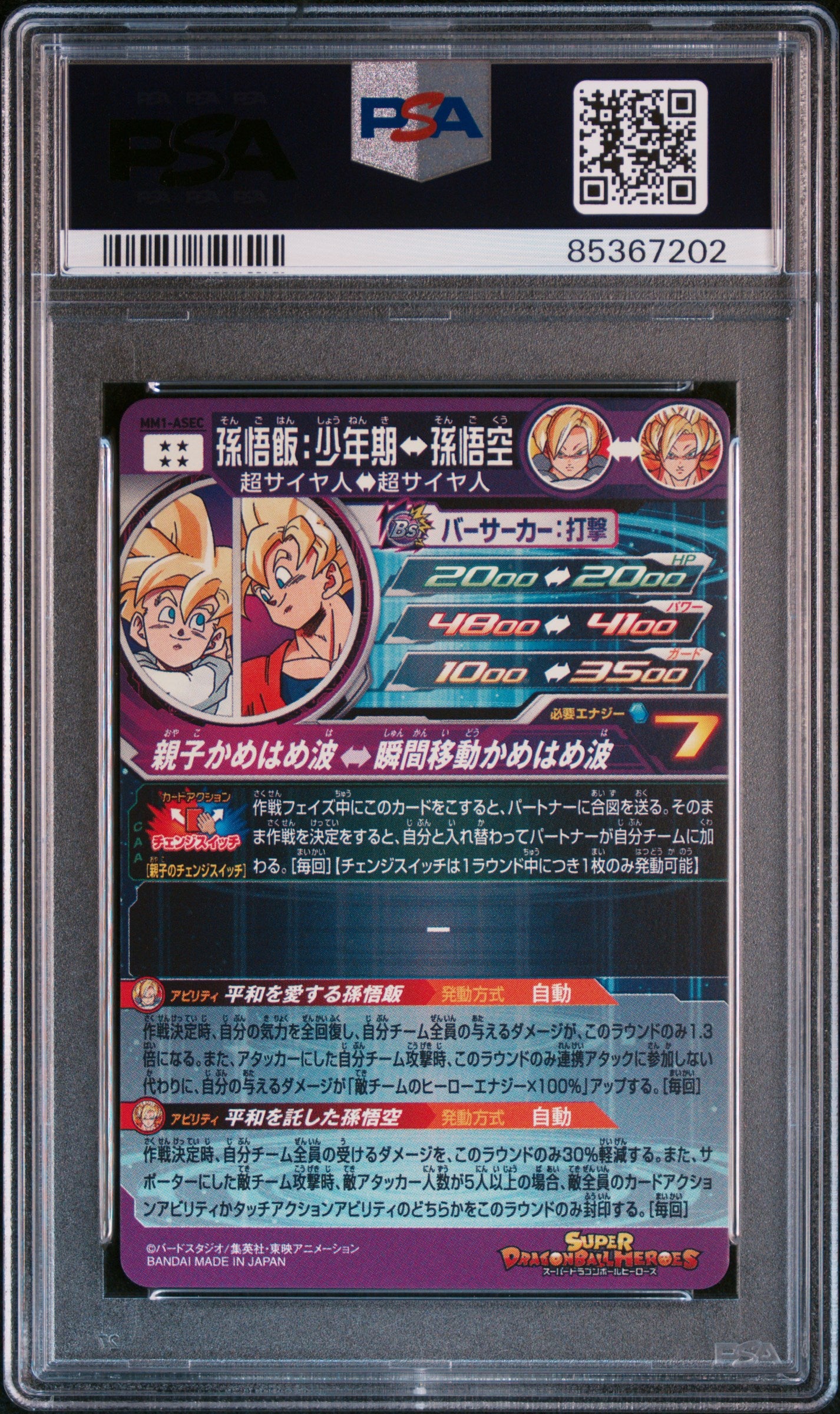 Son Gohan/Son Goku 13th Anniversary Secret Super Dragon Ball Heroes Meteor Missi (Back)